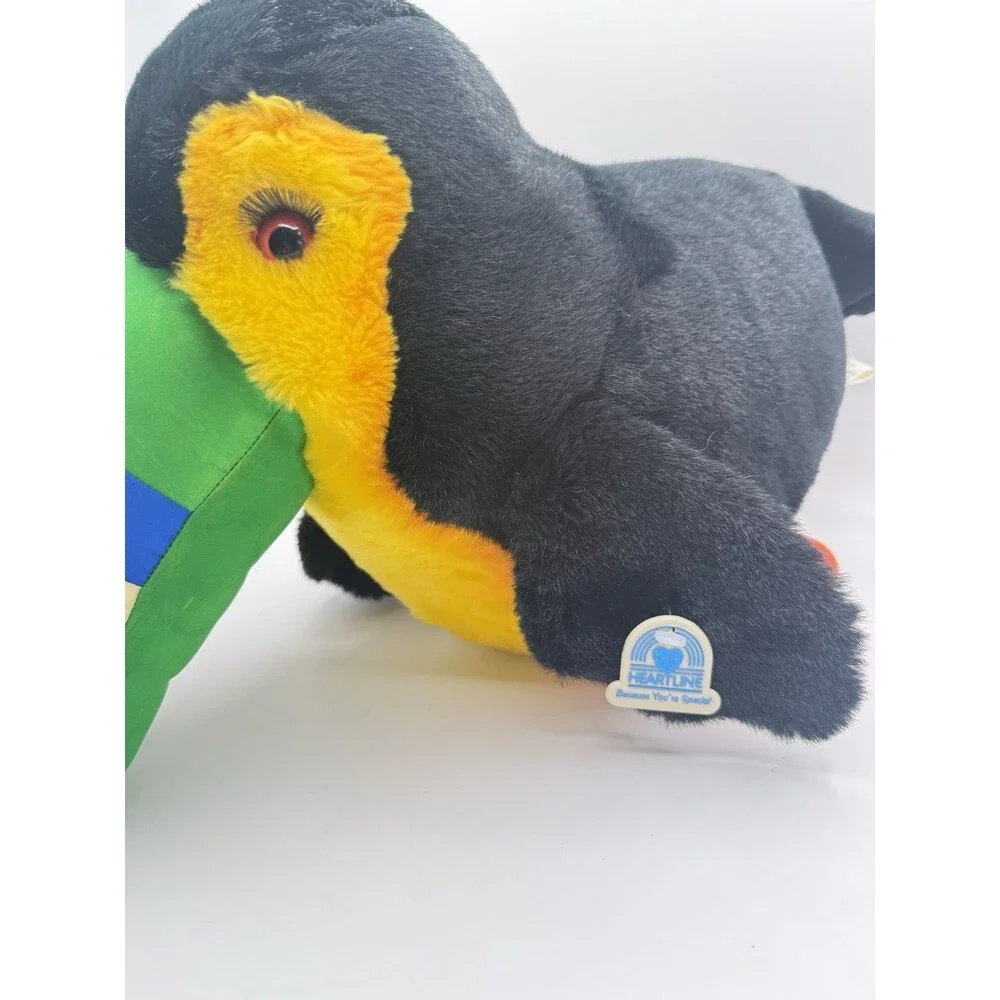 Vintage 1983 Heartline Lilly Toucan Parrot Bird Plush 13